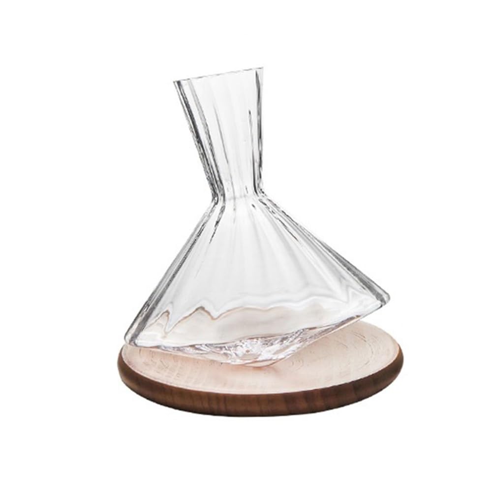 birene Decanter Decanter for Vino Rotante autobilanciante Aeratore for Bicchieri a Coste Verticali Cene in casa Degustazione