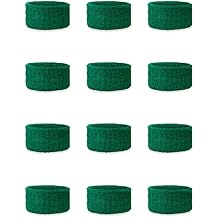 Couver Kids 1-Inch Slim Sweatbands 12 Pieces Bulk Pack - Cotton Terry Cloth Wristband for School, Church, YMCA Activities or evens