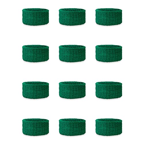 COUVER Kids Slim Cotton Terry Wristbands, Kelly Green, 2 in, 12 Pack