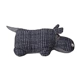 Elements Cute Door Stopper for Home and Office - Herringbone Hippo Weighted Fabric Animal Door Stopper, 13-Inch