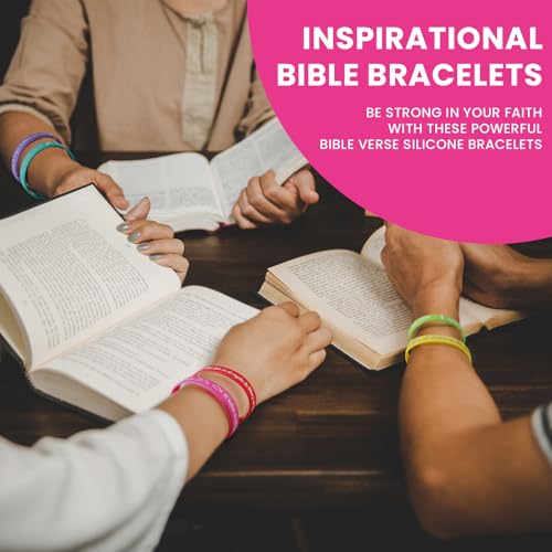 Skylety 60 Pcs Spanish Bible Verse Silicone Bracelets Bulk, Energetic by Skylety - Used condition - Image 6
