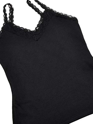 Camiseta regata com renda, Hering, Feminino, Preto, M