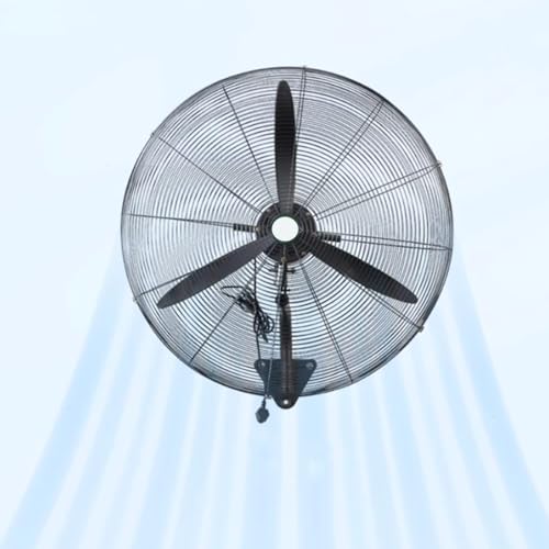 Ventilador de Pared Ventilador de Pared silencioso diseño Industrial oscilante y orientable Ventilador de Pared Ventilador Industrial 2 Posiciones oscilante o Fijo y Cabezal orientable Borrasca