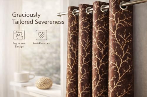 Image of Velvet 9 Feet Blackout Curtain Panels, 70% Light-Blocking Heavy Thermal Insulated Drapes (2 Panels, 274x121 cm, Coffee)