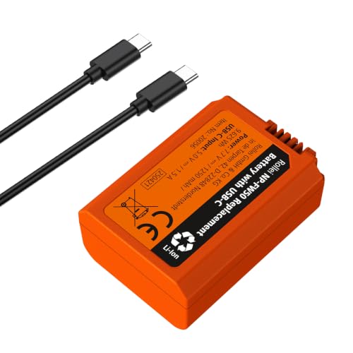 Batería Rollei NP-FW50 con puerto USB-C para cámaras Sony Alpha