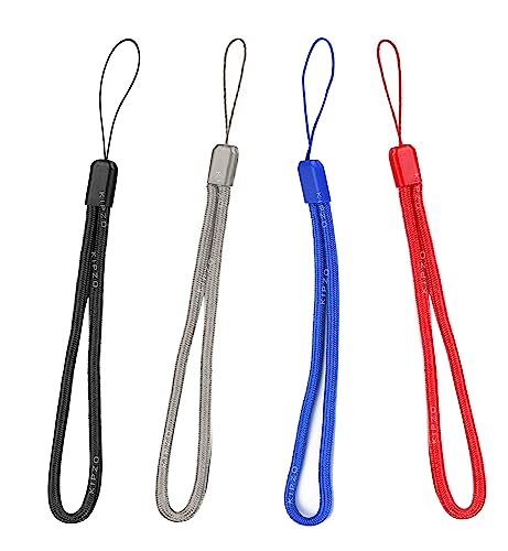KIPZO® Red Black Blue Grey hand wrist Strap Lanyard for cell phone Cover case key ring Pen drive Badge Holders Charm grip DIY JEWELLERY Strap string rope charms for camera bags : Total mix 4Pc