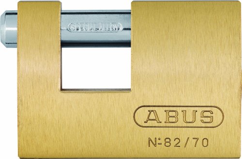 ABUS Messing-Vorhängeschloss 82/70 gl.-8512 - gleichschließend - Monoblock-Hangschloss für Rollgitter, Automaten u. v. m. - Verriegelungsbolzen aus gehärtetem Stahl - ABUS-Sicherheitslevel 6