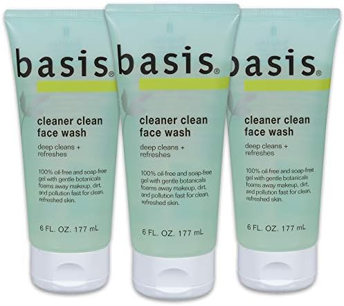 Basis Cleaner Clean Face Wash - Deep Cleans and Refreshes for Normal to Oily Skin, Oil-free, Soap Free - 6 fl. oz. (Pack of 3)