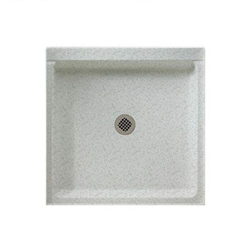 Swanstone SS-4236-053 Solid Surface Center Drain Shower Base, 42-in L X 36-in H X 5.5-in H, Tahiti Gray