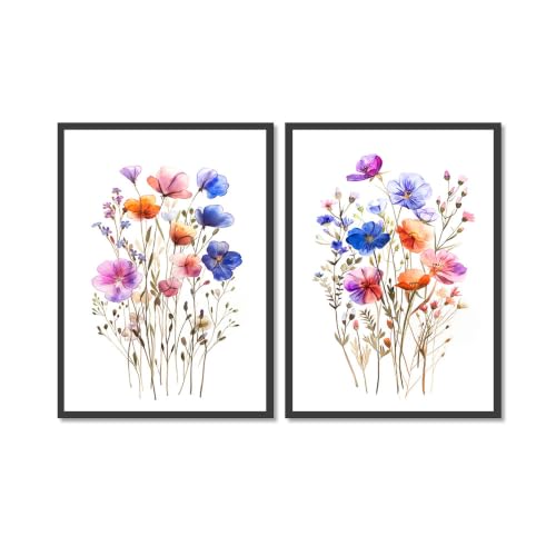 Feuilles et fleurs sauvages aquarelle pour illuminer une salle de bain sombre