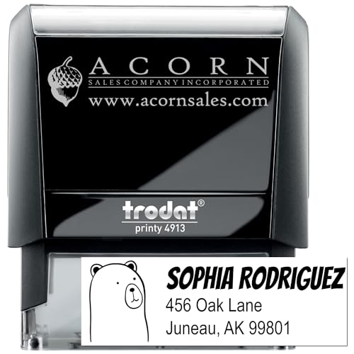 Cuddly Polar Bear Self-Inking Address Stamp - Clear Impressions
