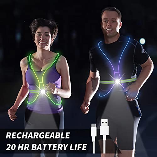 Ni-Shen Led Reflective Running Vest With Front Light,Running Lights For Runners,Reflective Running Gear thumb #6