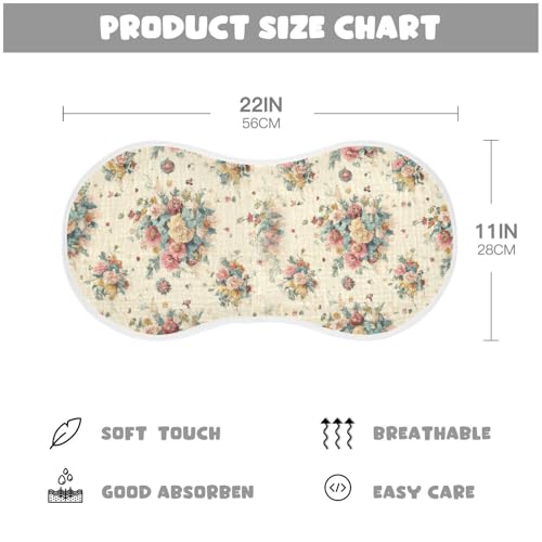 Muslin Baby Burp Cloths, Lots of Flowers Cotton Soft Burp Cloths for Newborns​​, Extra Absorbent Burp Cloths 1-Pack​​, 22 x 11 Inch4