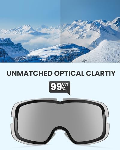 OutdoorMaster Owl Ski Goggles OTG, Snow Snowboard Goggles for Men Women Youth, Anti-Fog, 100% UV Protection - Image 2