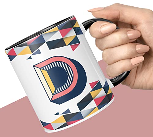 Image of 3D Colorful Alphabet Letter D Printed Coffee Mug For Girls Boys Friends Love Kids Best Gift For Birthday Anniversary Initial Letter D (Microwave Safe Ceramic Tea Coffee Mug-350ml) - ABV3TM2 09