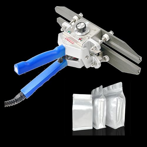 Sellador térmico de mano de calentamiento rápido, ancho de sellado de 10 mm, temperatura ajustable de 0 a 300 °C, 20 bolsas/min, sellador de impulso de acero inoxidable para alimentos y envases, sella