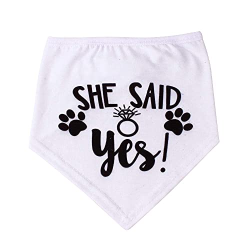 Hdgdt She Said Yes Dog Bandana, Wedding Dog Bandana, Dog Engagement Announcement, Wedding Photo Prop, Pet Scarf, Petphoto Prop, Pet Scarf, Pet Accessories #TOP1