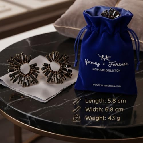 Image of Young & Forever Gift Fashion Jewellery Gold and Silver Plated Cubic Zirconia Diamond Hoop Earrings Sparkling Hypoallergenic Hoops Earrings for Women & Girls
