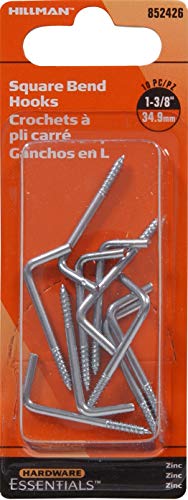 Crochet bend carré zingué Hillman .106 fixation robuste