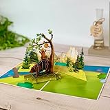 SOUL POP UP Papa Bear 3D Fathers Day Pop Up Card - Sweet Happy Fathers Day Card for Dad, Husband - Pop Up Fathers Day Card from Wife, Daughter, Son
