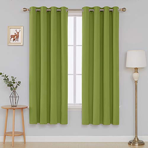 Image of Deconovo Blackout Curtain Room Darkening Panel for Bedroom or Living Room Grommet Thermal Insulated Lighting Reduce Drape 52 x 84 Inch Lime Green 1 Panel