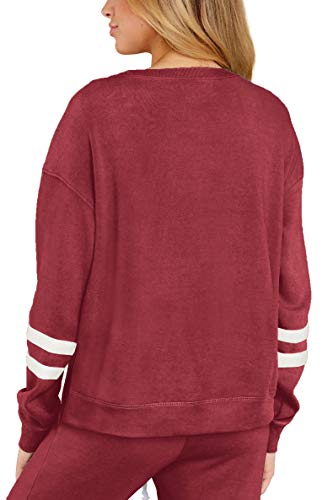 Womens Sweatsuits Sets Two Piece Loose Fit Loungewear Soft Christmas Pajamas Red M