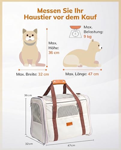 Morpilot Hundetragetasche Katzentragetasche, Haustiertragetasche, Faltbare Transporttasche Transportbox mit Schultergurt und Faltbare Hundenapf für Hunden oder Katzen-4