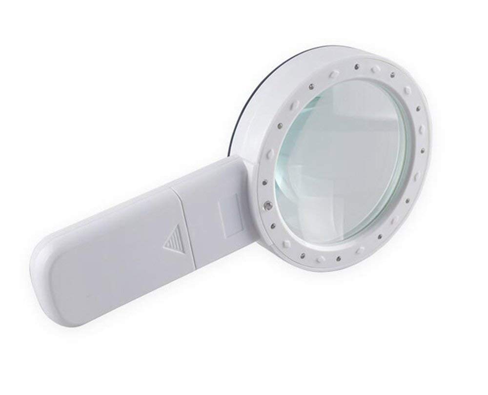 Hochleistungs-optische Handlupe mit LED-Leuchten, 30-Fach, 100 mm, HD, Leseschild für ältere Menschen