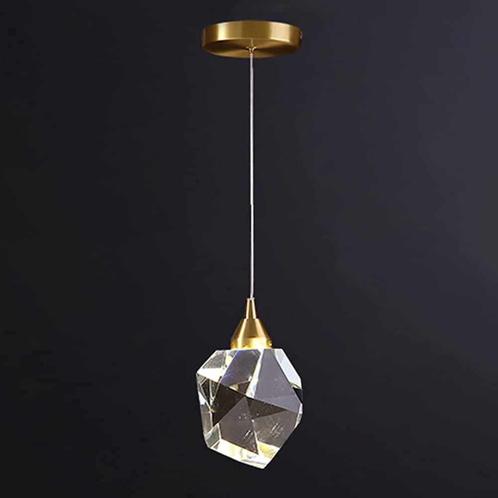 Éclairage de plafond pour petite table luminaire géométrique suspendu doré - 8
