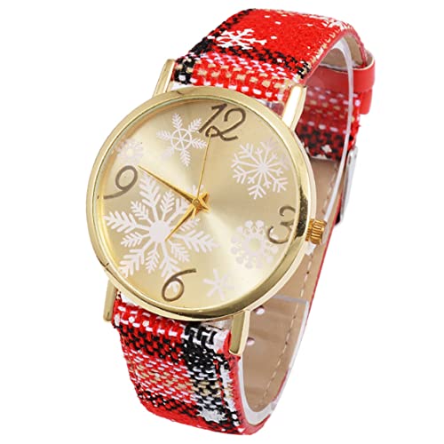 IzzDynno 1pc Christmas Watch Quarz Armbanduhr mit besonderem Design auf Band Frauen Mädchen (Gold) Cover