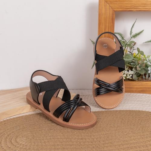 Image of Toddler Girls Sandals Little Girl Summer Flat Sandal Baby Open Toe Outdoor Beach Holiday Dress Shoes