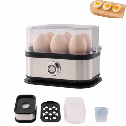 Cocedor De Huevos Inteligente con Apagado Automático,Cuecehuevos eléctrico,Cocción De Huevos Sin Esfuerzo con El Mejor Cocedor De huevos De Acero Inoxidable Eléctrico Rápido,Blando,Medio,Duro