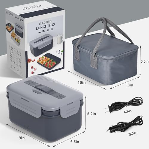 Electric Lunch Box for Car/ Truck/ Home/ Work/ Adults, 1.8L 110V/12V/24V
