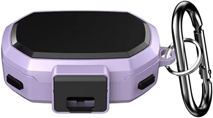 Huang YC for Jabra Elite 7 Pro / Elite 7 Active Case with Safety Lock,Shockproof Hard Case Cover Full-Body Rugged Protection Shell (Purple)