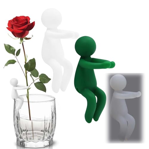 Tibemi 支柱 園芸 3個セット モンステラ支柱クリップ 大小対応 安全素材 耐久性 可愛いデザイン 観葉植物 花支え 植物挿し木ホルダー 成長サポート 防倒対策 卓上 壁掛け 水耕植物固定 インテリア飾り 多用途-白+透明+緑