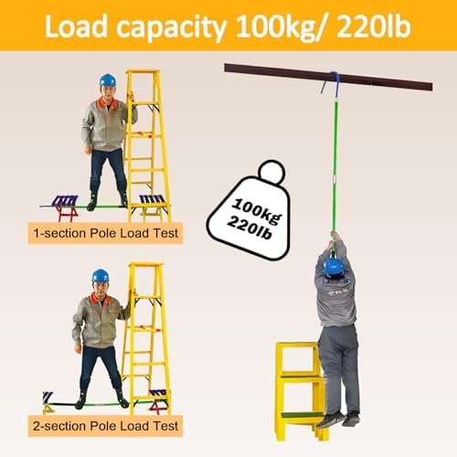 Electrical Life Hook Rescue Pole - Non-Conductive Safety Stick for Emergency Care, Body Pull Tool & Defense, Green - Essential Life-Saving Equipment