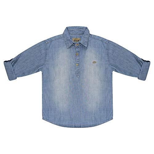 Camisa Look Jeans Bata Manga Longa Jeans - UNICA - 18