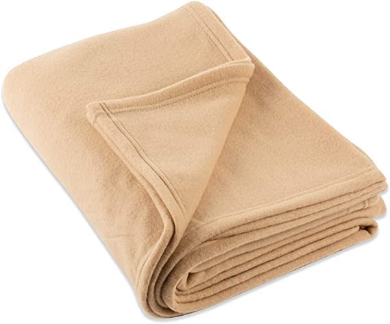 MAYSHA CREATIONS All Season Plain Polar Fleece Double Bed Blanket 240TC Warm Soft & Comfortable for Winter/AC Room/Hotel/Donation/Travelling L*B (90 X 90) INCH