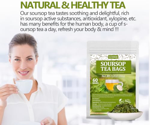 Premium 60 Soursop Tea Bags, Made with 100% Natural Graviola Leaves, Hoja Guanabana Tea, No Additives & Caffeine Free. - Thumbnail 6