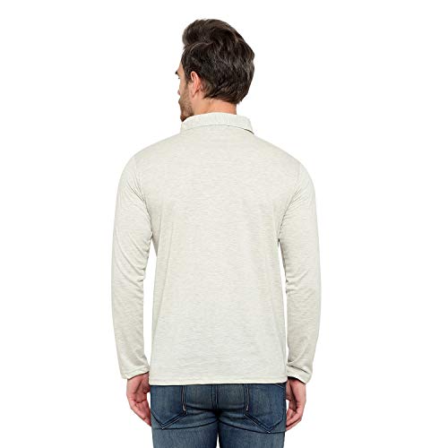 Image of Men's Cotton Blend Full Sleeve Zip Neck Polo T-Shirt (Pack of 1)