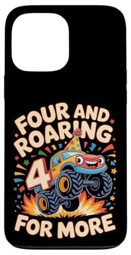 Four and Roaring for More Funny 4th Birthday�g���b�N �X�}�z�P�[�X iPhone 13 Pro Max �p