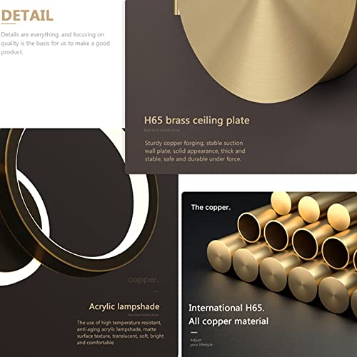 Lámpara de pared LED de anillo giratorio y aplique de cobre para iluminación de pasillo 3