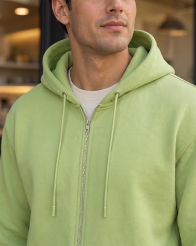 Image of Nobero Classic Zipper Hoodie for Men | Zip Up Hoodies for Men | Regular Fit | Full Zip Closure | Drawstring Hood | Zipped Hooded Sweatshirt | Cotton Rich Zipper Fleece Hoodie