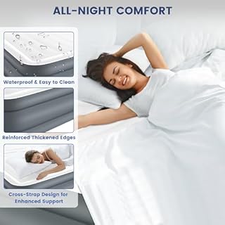 LunaDream Eclipse Series Twin Air Mattress with USB Rechargeable Built-in Pump, Wireless Inflatable Airbed, Durable Leakproof Design, Portable for Home & Camping