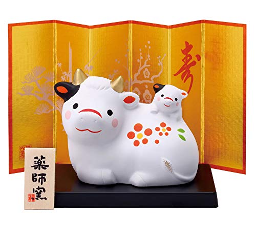 薬師窯 2021年 干支 日本製 錦彩 招福 丑 26