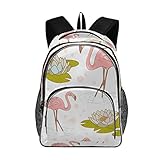 OREZI Schoolbag for Girls Boys,Flamingo With Water Lily Backpack Bookbags Travel Bag Casual Daypack...
