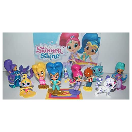 HAPPITOYS Shimmer and Shine Quality Figure Toy Set of 17 with 12 Figures and Genie Gems Featuring The Princess Samira, Shine, Shimmer, Leah, Zac, Zeta and Many More!