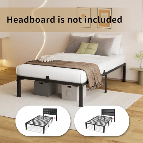 MAF 18 Inch Twin Size Bed Frames No Box Spring Needed Heavy Duty Metal Platform Bed Frame Steel Slat Support Easy Assembly Noise Free Black Bed Frame Twin - Thumbnail 5