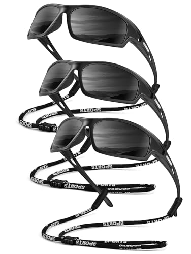 Polarized-Sunglasses-Men Sports Mens-Sunglasses: Sun-Glasses with UV400 Protection for Driving Golf Fishing Running