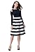 HIKA Women's Retro High Elastic Waist Flare Pleated A-line Midi Skirt